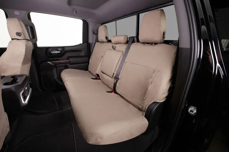 Covercraft Seatsaver Polycotton Front Row Seat Covers For 2022–2024 Ford Maverick – Taupe 1