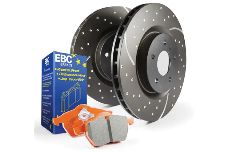 Ebc Stage 8 Brake Kit: Orangestuff Pads + Grooved Disc (Gd) Rotors 1