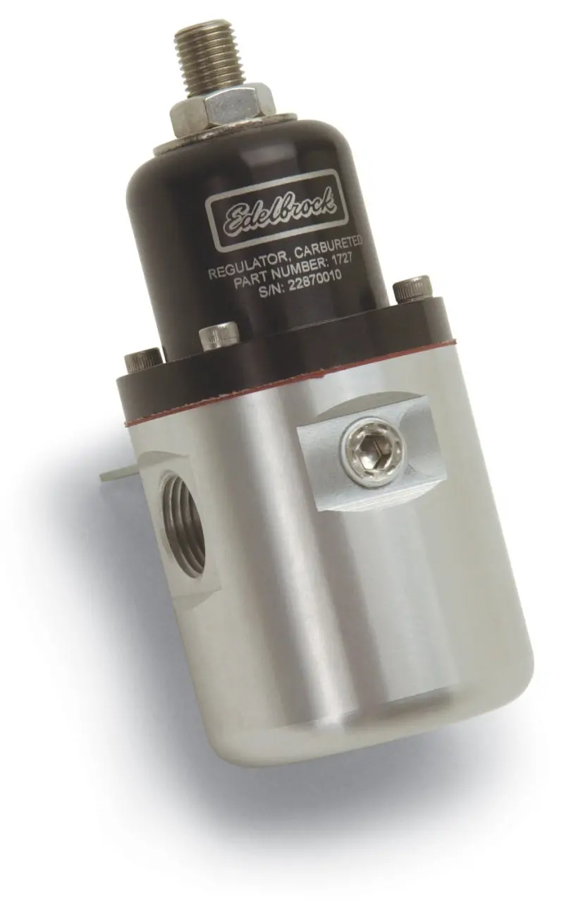 Edelbrock Fuel Pressure Regulator Carbureted 160 Gph 5-10 Psi 3/8In In/Out Returnless Blue/Clear 1