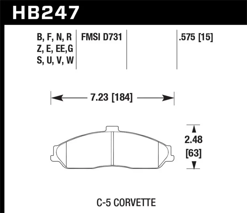 Hawk Dtc-50 Front Brake Pads For 1997–2013 Chevrolet Corvette Base And Z51 Models 1