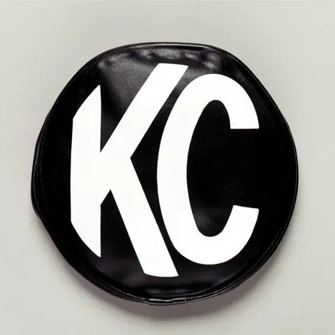 Kc Hilites 6-Inch Soft Vinyl Light Cover – Black With White Kc Logo 1