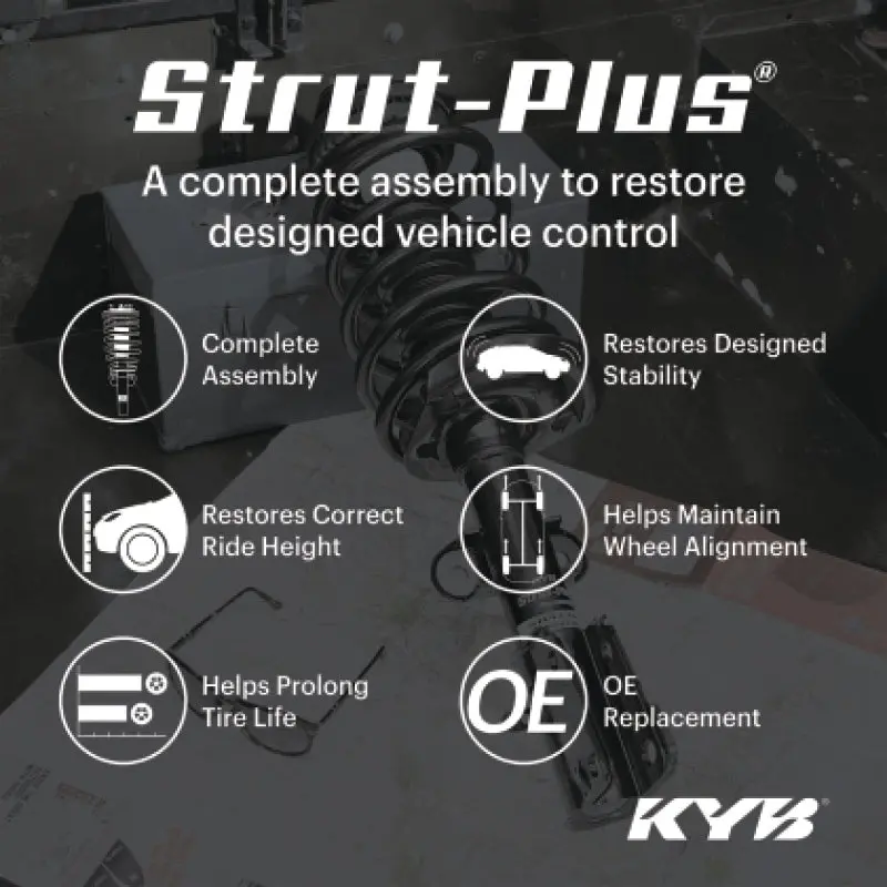 Kyb Strut-Plus Front Right Shock Assembly For 2014–2020 Mitsubishi Outlander Fwd (2.4L Es/Ls) 2
