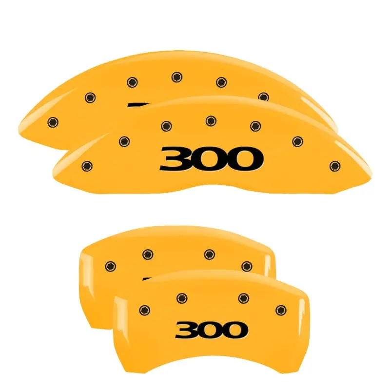 Mgp 4 Caliper Covers Engraved Front & Rear 300 Yellow Finish Black Char 2007 Chrysler 300 1