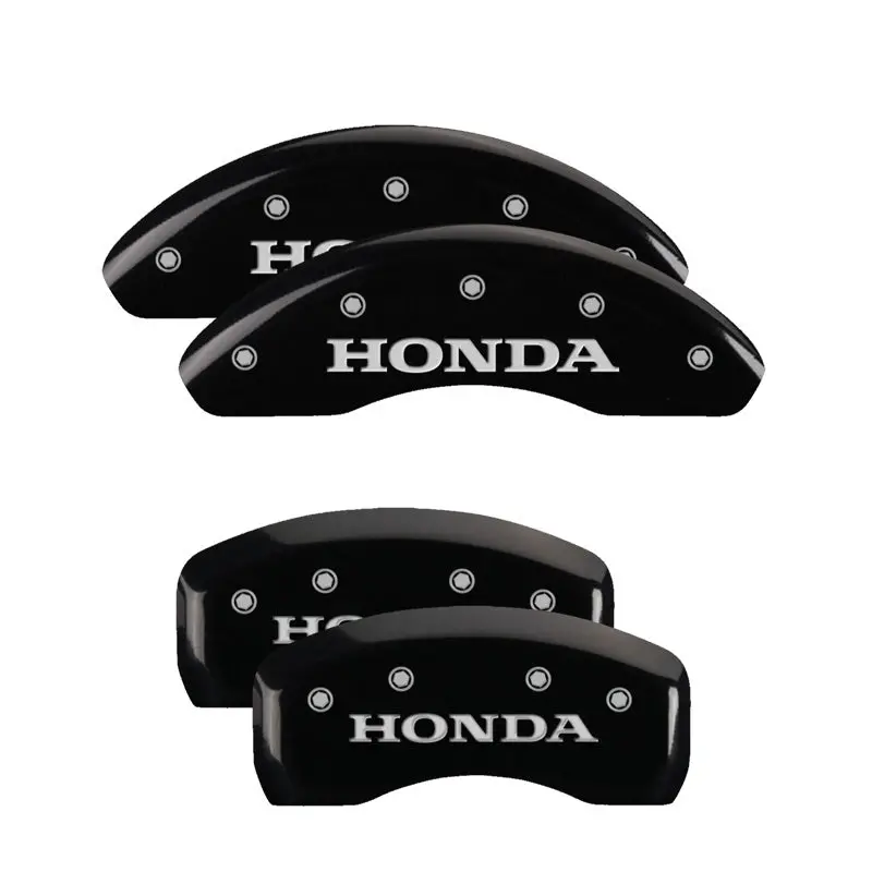 Mgp 4 Caliper Covers Engraved Front & Rear Honda Black Finish Silver Ch 1