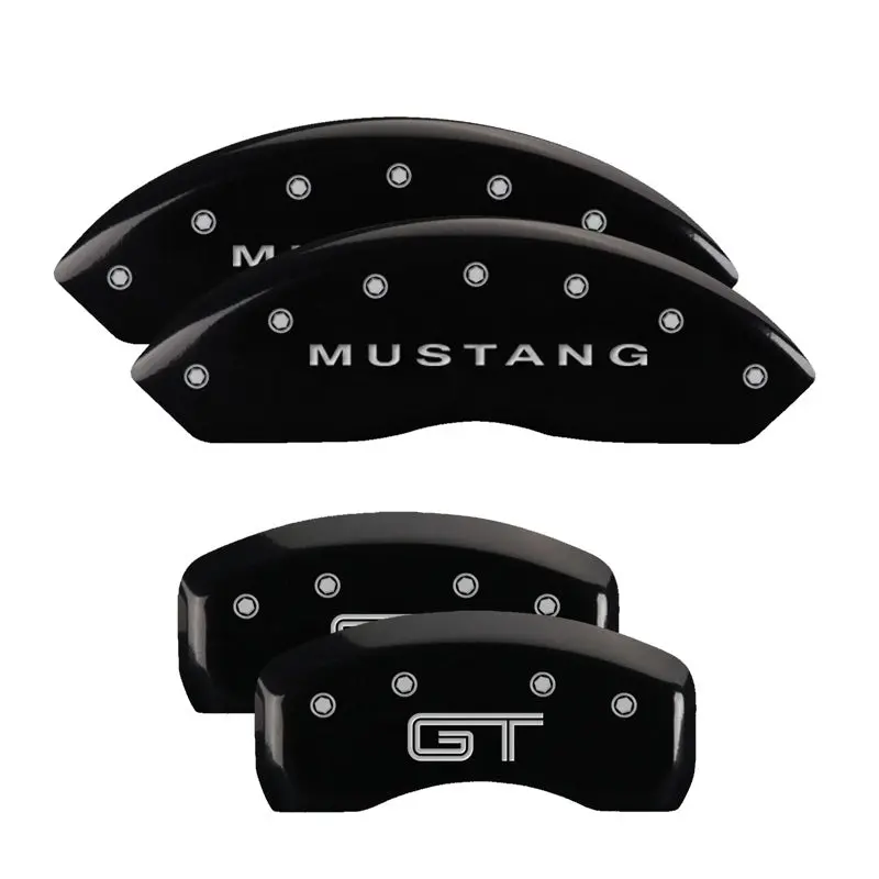 Mgp Engraved 4-Piston Caliper Covers – Cobra Design, Black Finish With Silver Accent 1