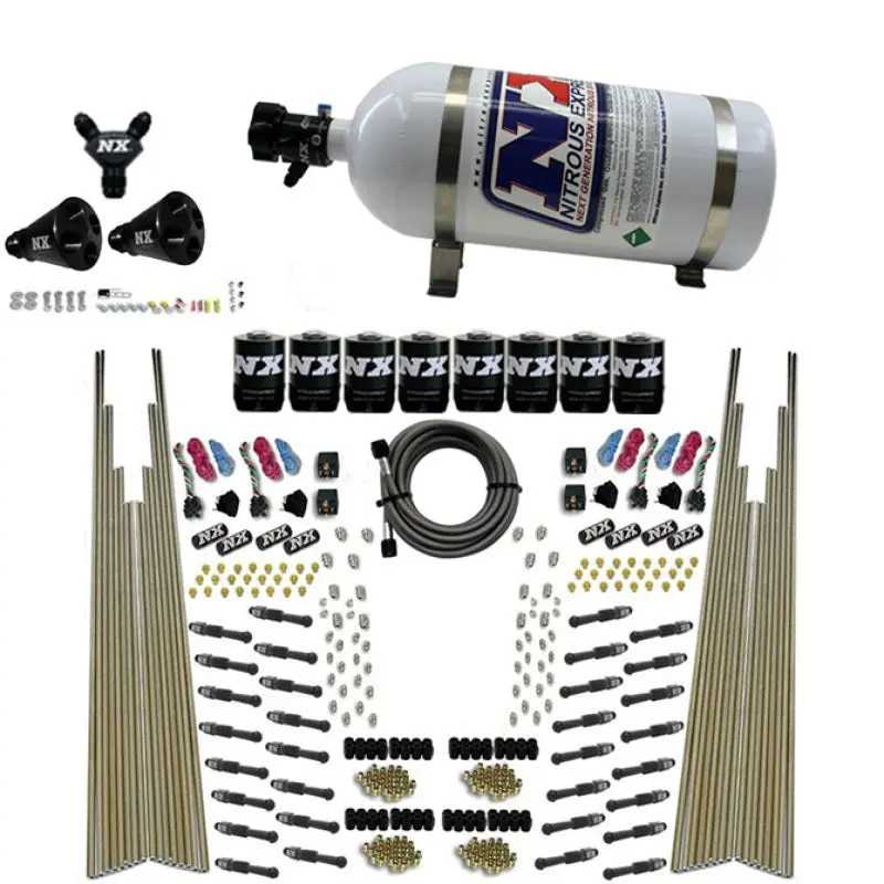Nitrous Express Four-Stage Dry Direct Port Nitrous Kit – 8-Cylinder, 200–600 Hp, Includes 10-Lb Bottle & 8 Solenoids 2