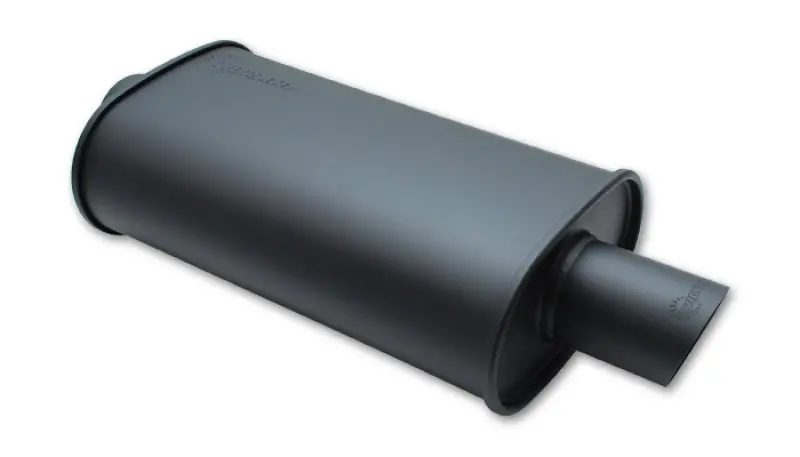 Vibrant Streetpower Flat Black Oval Muffler – 3-Inch Single Outlet, 2.25-Inch Inlet Id 1