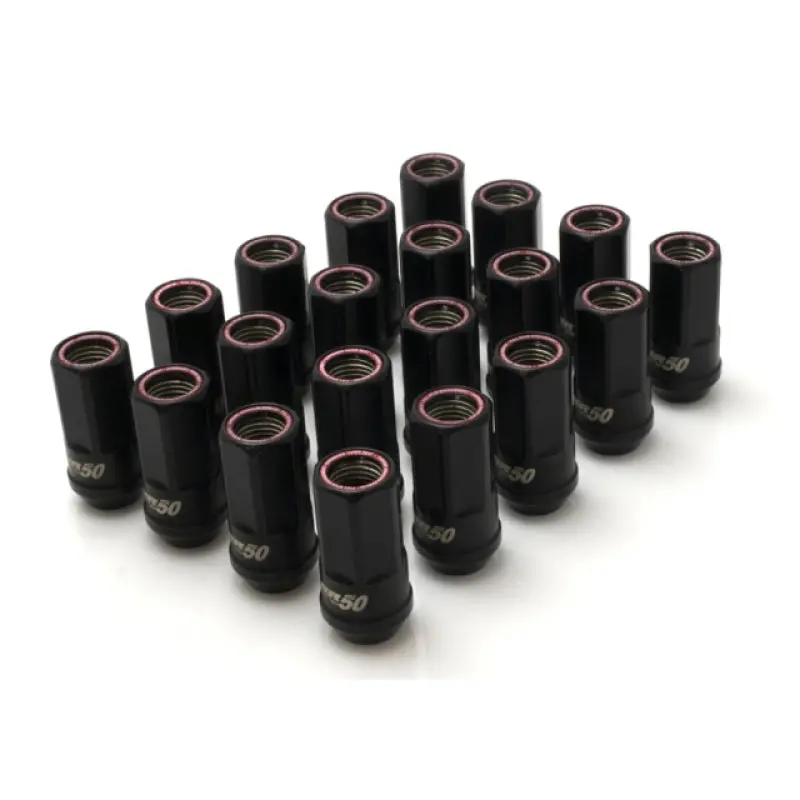 Wheel Mate Muteki Hr50 Open End Lug Nuts - Black W/ Red Ring 14X1.50 1