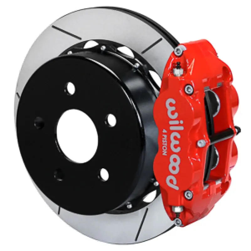 Wilwood Narrow Superlite 4R Rear Brake Kit For 2018–2021 Jeep Wrangler — Slotted 13.5" Rotors, Stainless Lines, Red Calipers 1