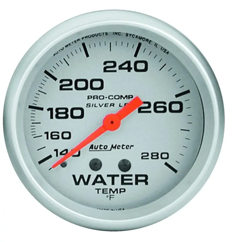 Autometer Ultra-Lite Liquid-Filled Mechanical Water Temperature Gauge – 2-5/8-Inch, 140–280°F Range 1