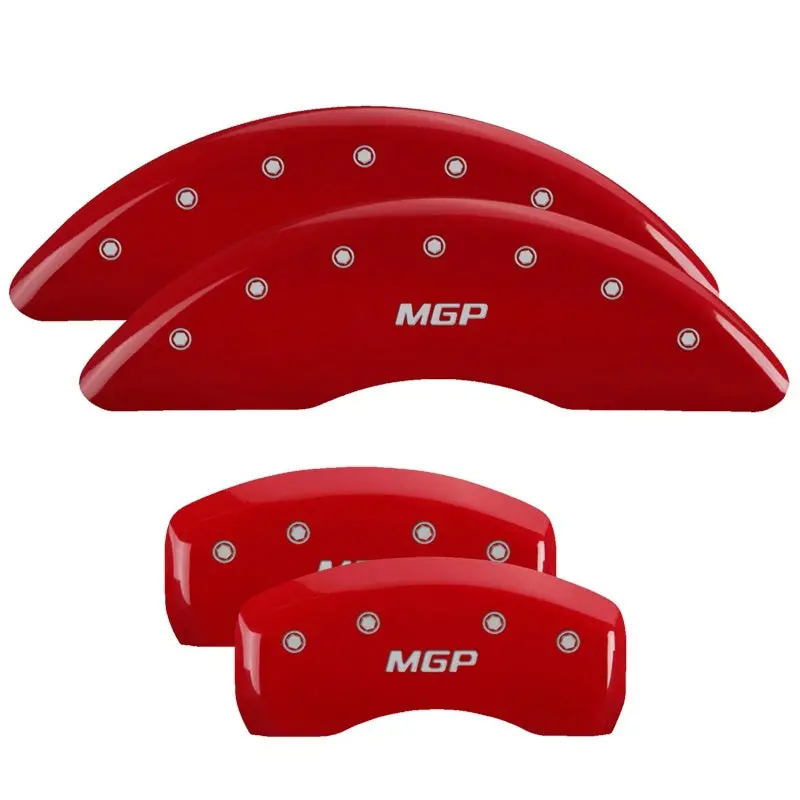 Mgp Engraved 4-Piston Caliper Covers – Front & Rear, Acura-Branded, Red Finish With Silver Chrome Accents 2